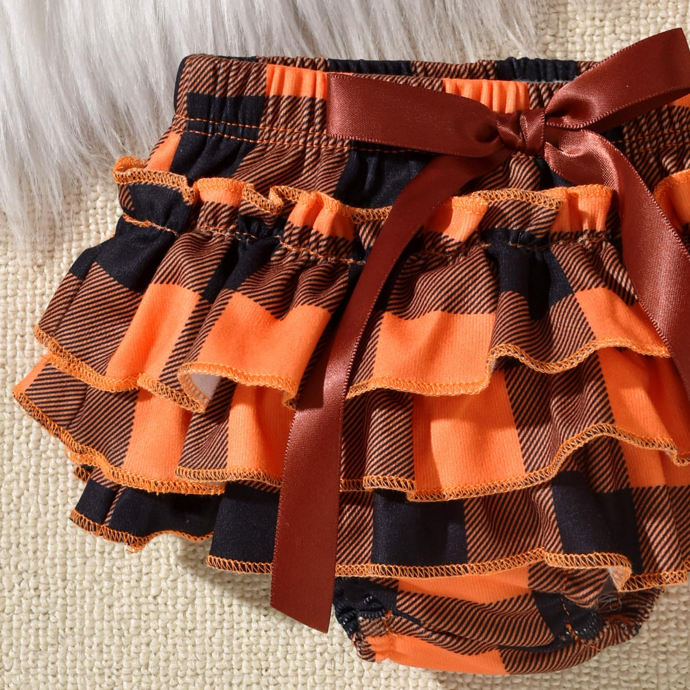 4PCS My 1st Thanksgiving Letter Plaid Printed Baby Set