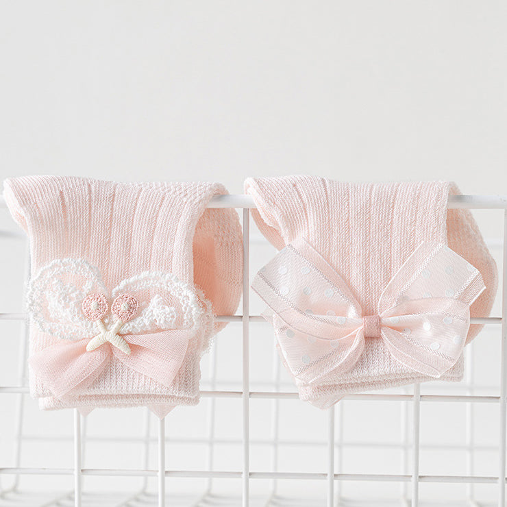 Sweet Ornament Decorative Mid Calf Baby Socks