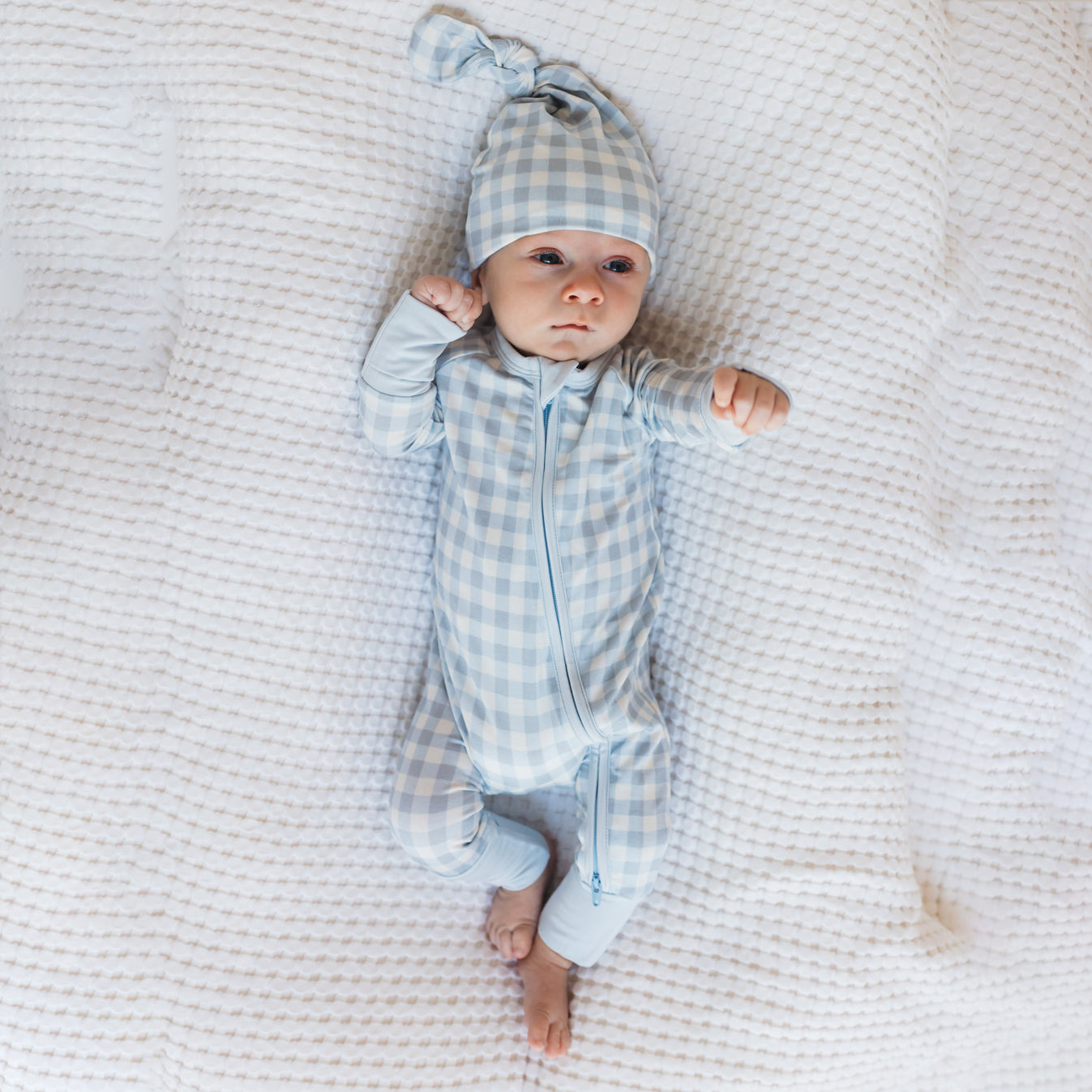 2PCS Stylish Plaid Printed Long Sleeve Zipper Baby Jumpsuit