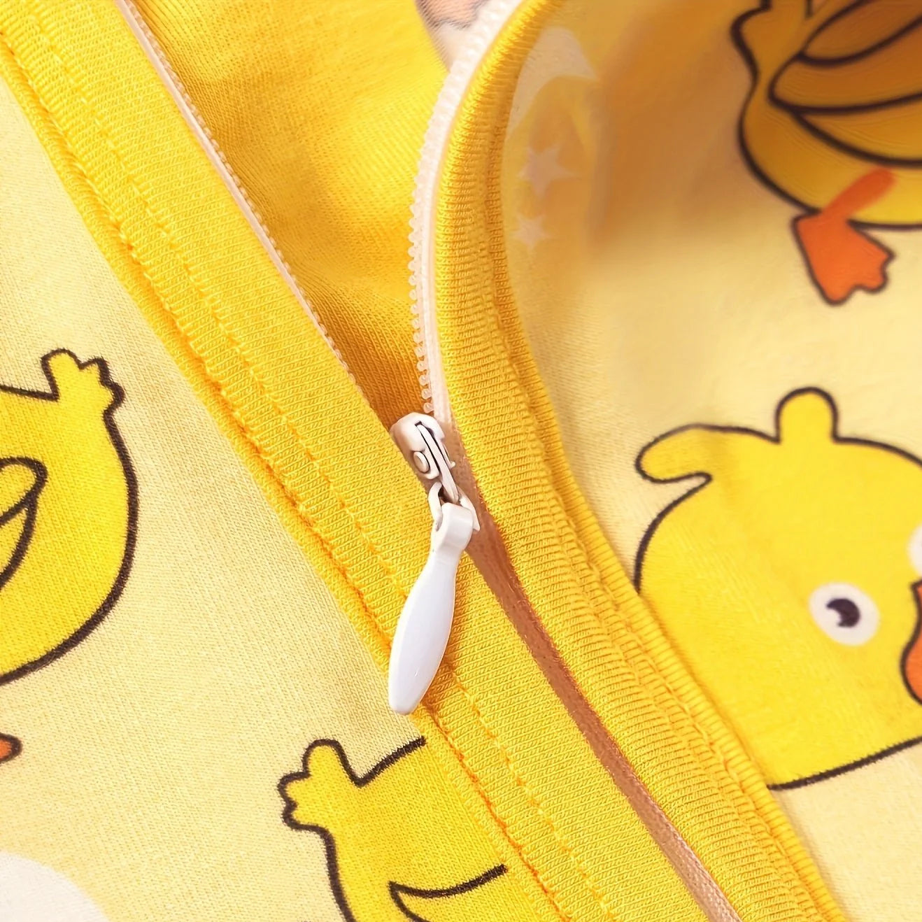 Allover Duck Printed Zipper Bamboo Viscose Baby Jumpsuit