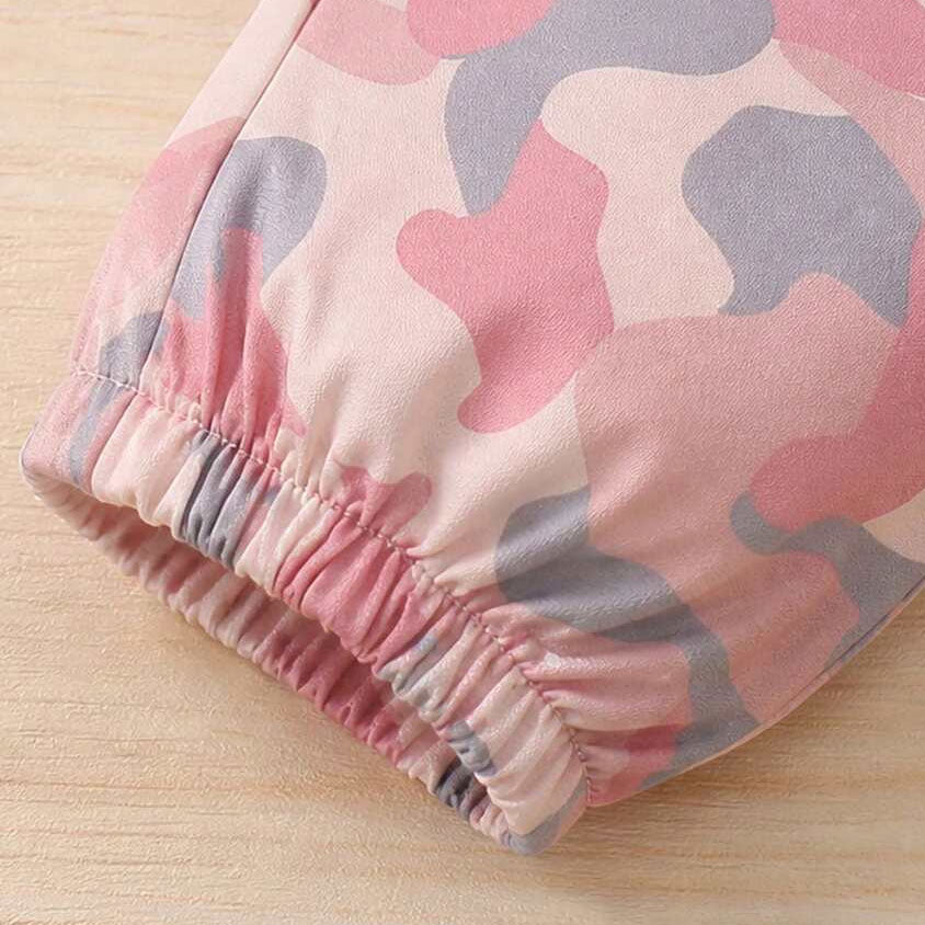 3PCS Casual Camouflage Printed Long Sleeve Baby Girl Set