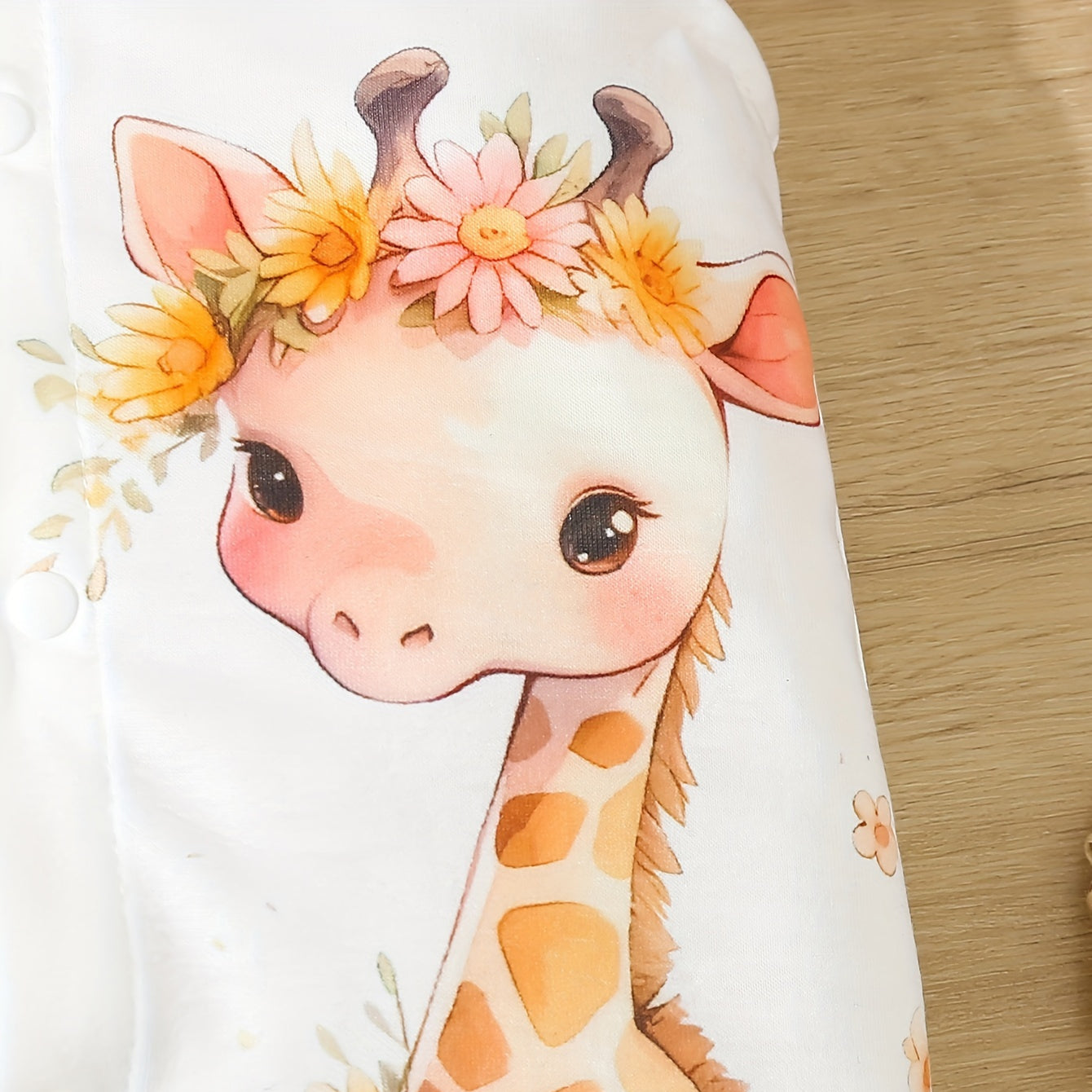 Cartoon Giraffe Printed Sleeveless Baby Jumpsuit