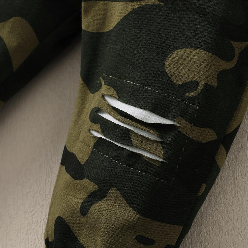 3PCS Mama's Boy Letter Print Camouflage Long Sleeve Baby Set