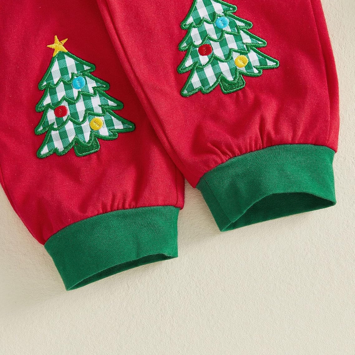 3PCS Cute My First Christmas Letter Tractor Tree Embroidered Baby Boy Set