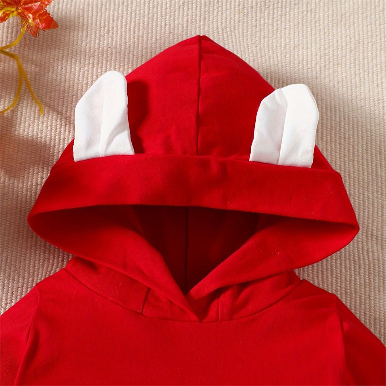 My 1st New Year Letter Printed Long Sleeve Hoodie Baby Jumpsuit