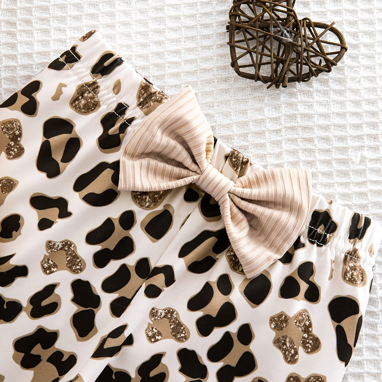 3PCS Lovely Mommy's Little Girl Letter Leopard Print Baby Set