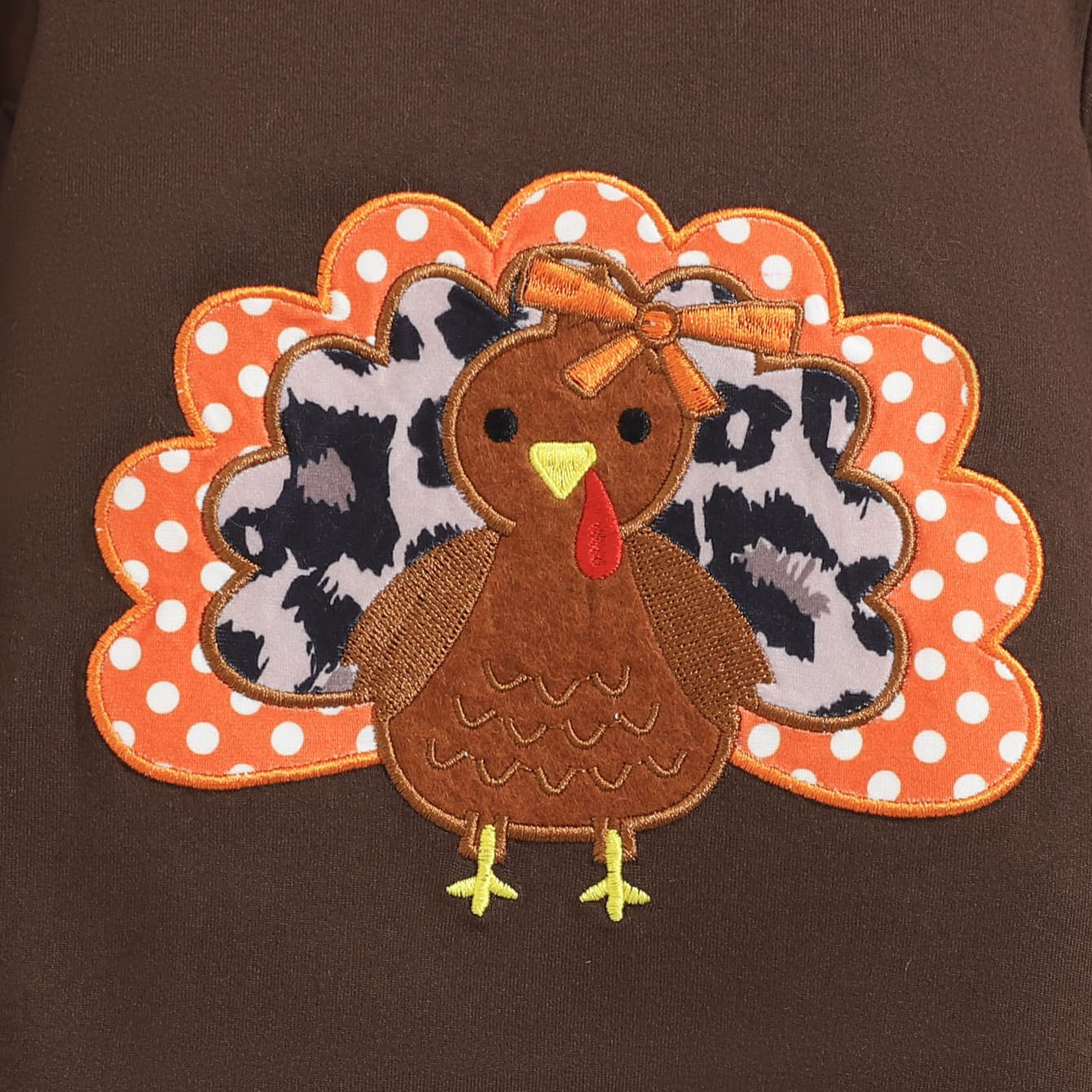 2PCS Thanksgiving Turkey Polka Dots Printed Baby Jumpsuit