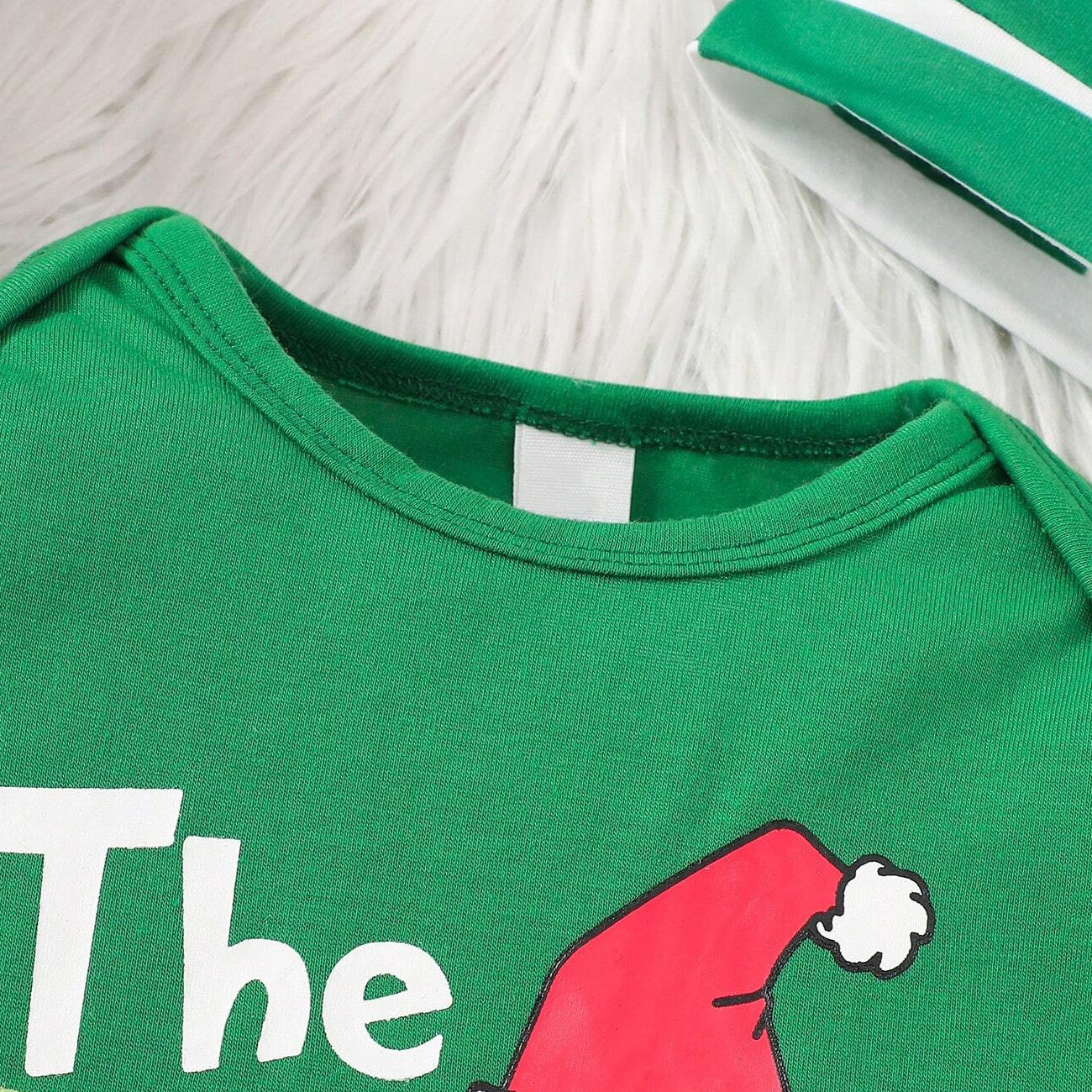 2PCS The Baby Who Stole Christmas Letter Printed Baby Jumpsuit