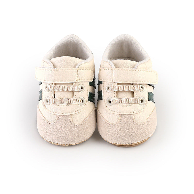 Striped Design Velcro Non Slip Sole Baby Shoes