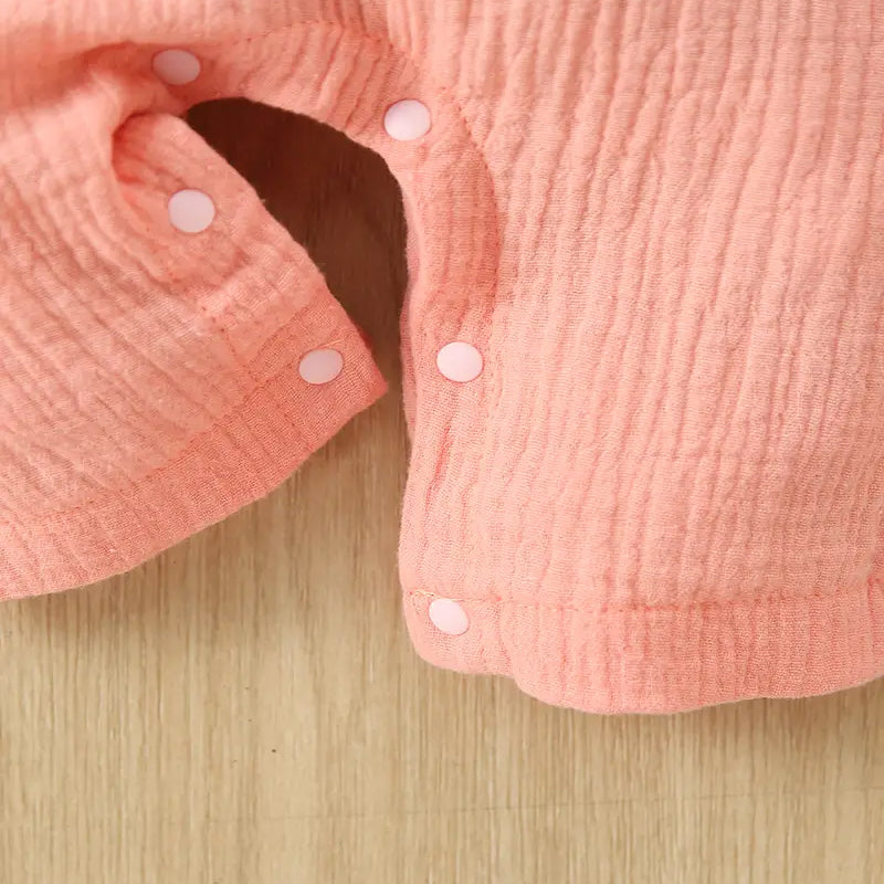 Comfy Solid Color Long Sleeve Baby Jumpsuit