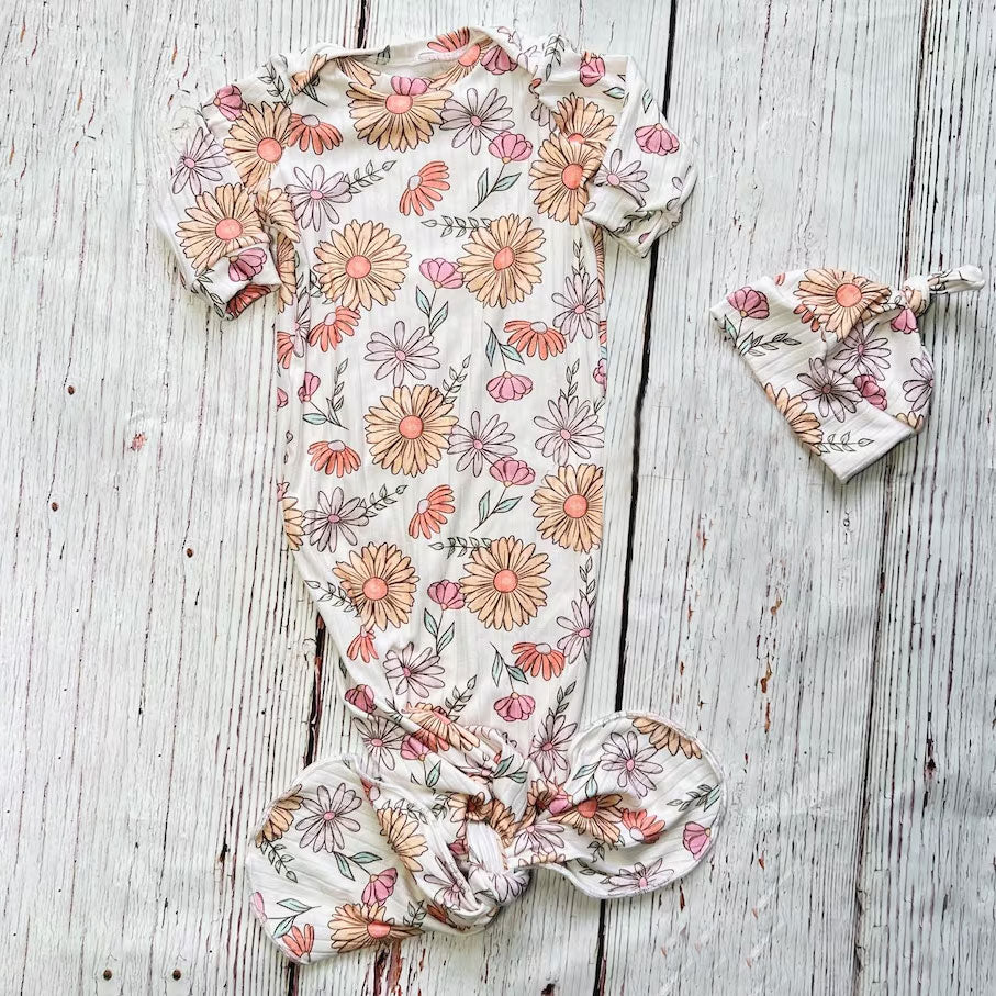 2PCS Timeless Floral Printed NewBorn Baby Sleeping Bag