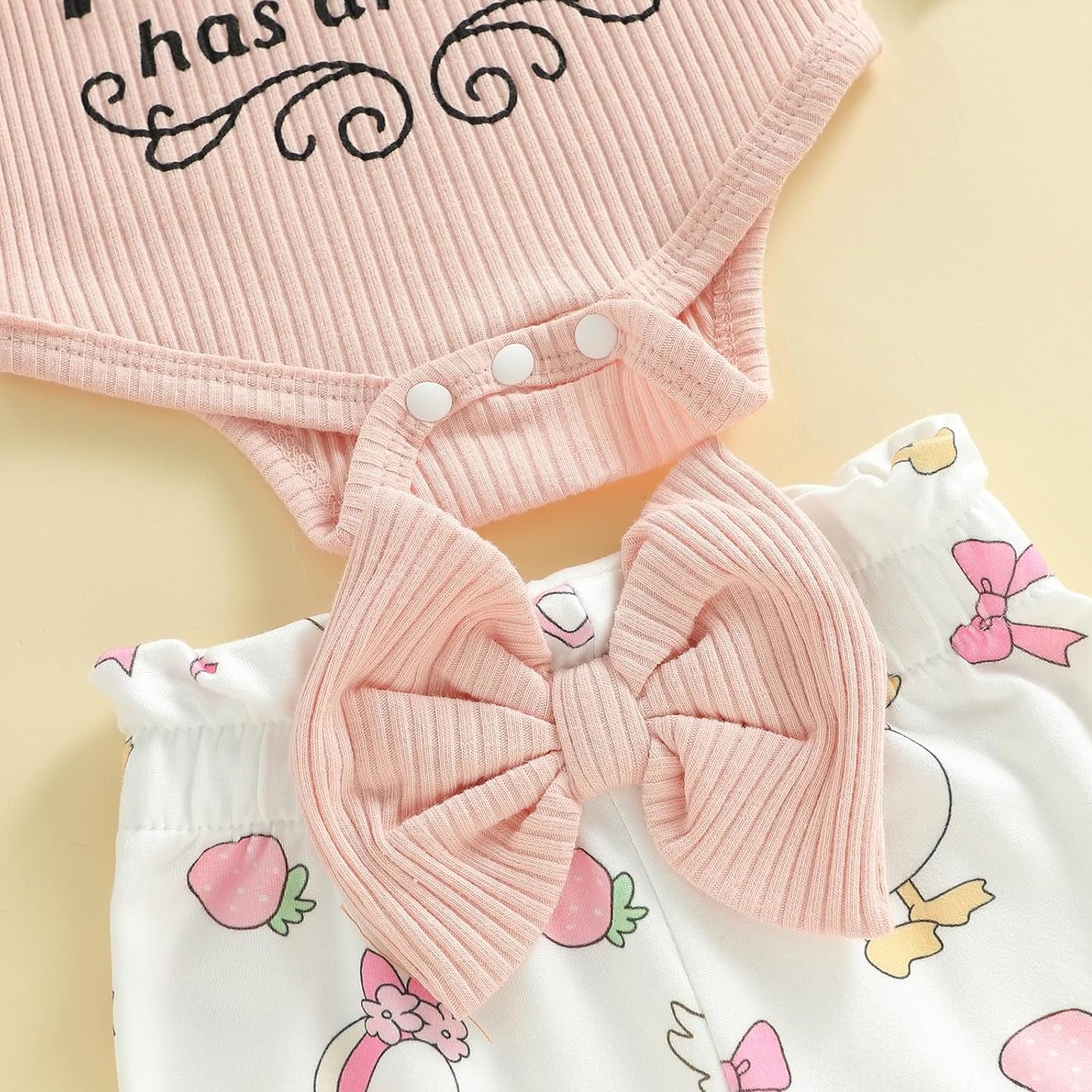 3PCS The Princess Has Arrived Letter Duck Print Baby Set