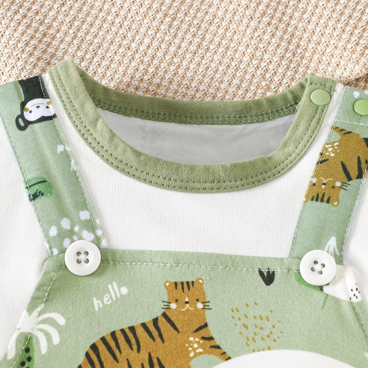 Adorable Koala Print Short Sleeve Baby Jumpsuit
