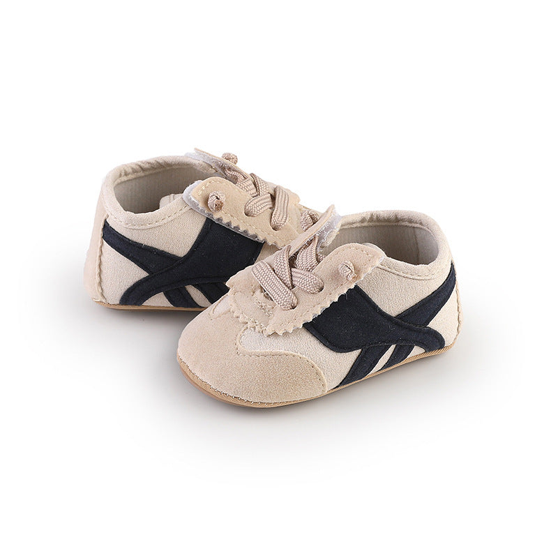 Unisex Baby Colorblock Breathable Non-Slip Soft Sole Prewalker Shoes