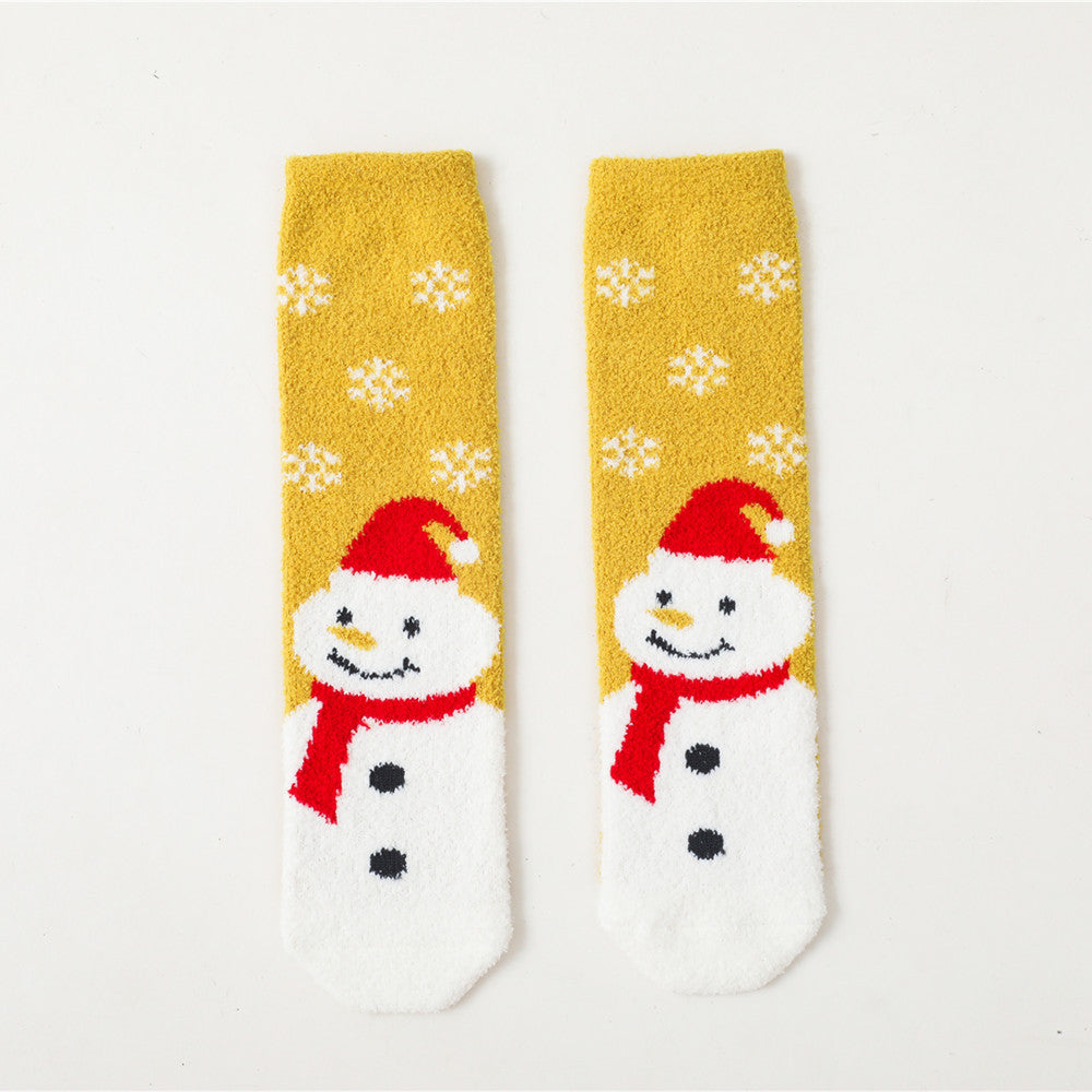 1 par de adorables calcetines navideños para bebé recién nacido con muñeco de nieve