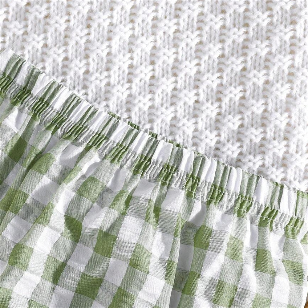 2PCS Summer Plaid Printed Sleeveless Baby Set