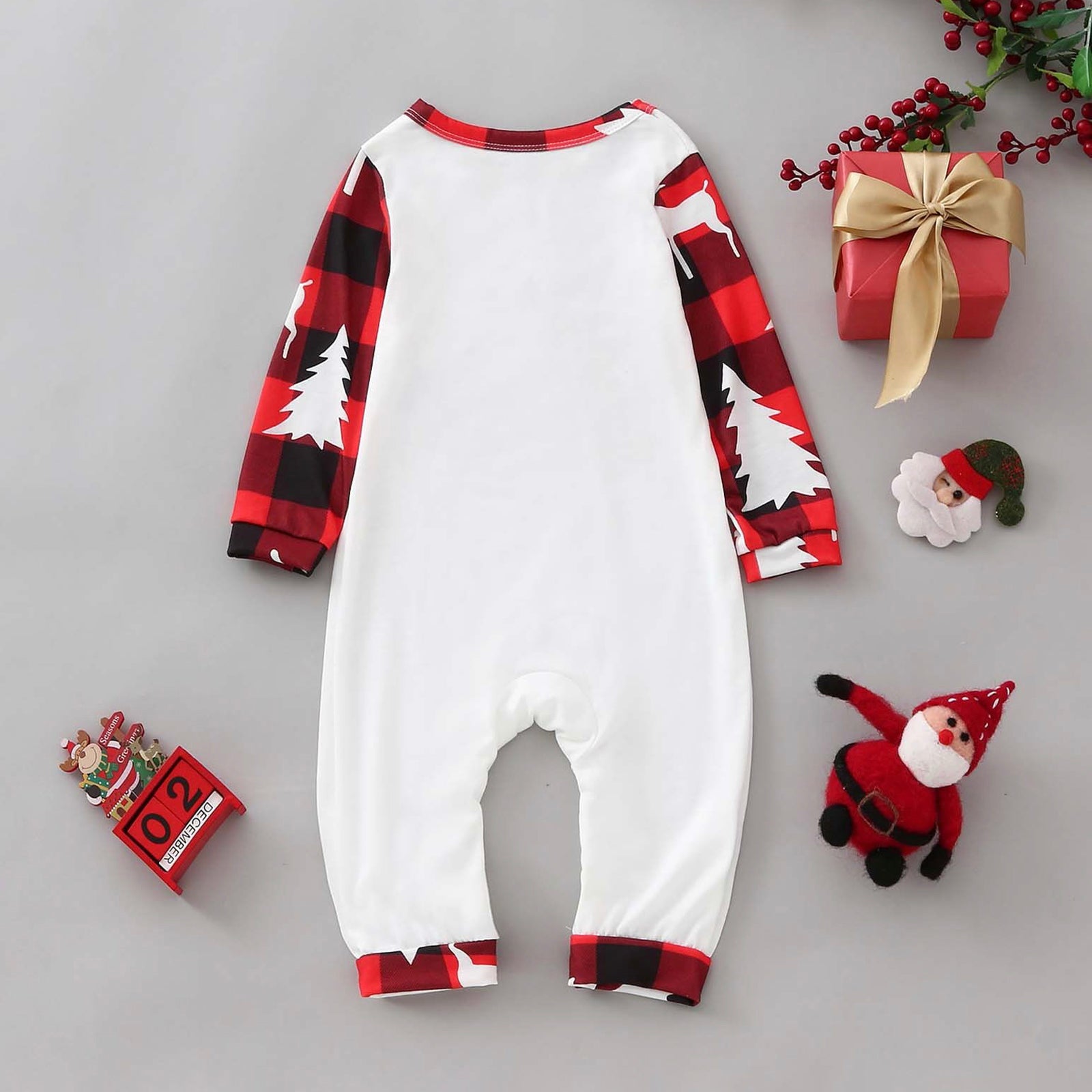 Dear Santa Letter Printed Long Sleeve Baby Jumpsuit