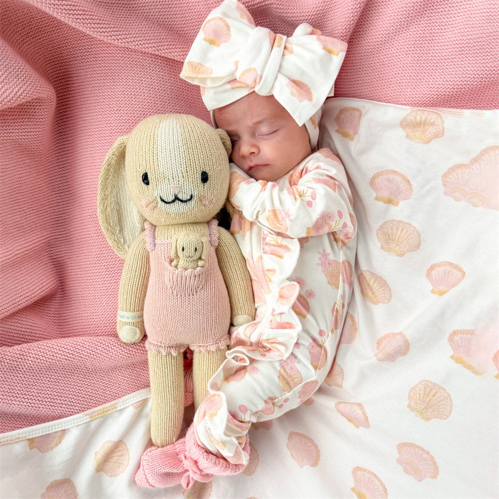 2PCS Soft Floral Printed Frill Zip Long Sleeve Baby Jumpsuit