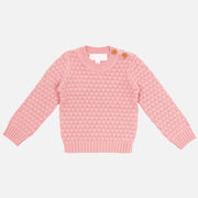 Graceful Solid Color Knit Long Sleeve Baby Girl Top
