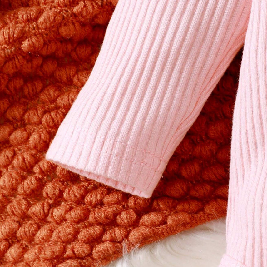 3PCS Delightful Heart Printed Long Sleeve Baby Set