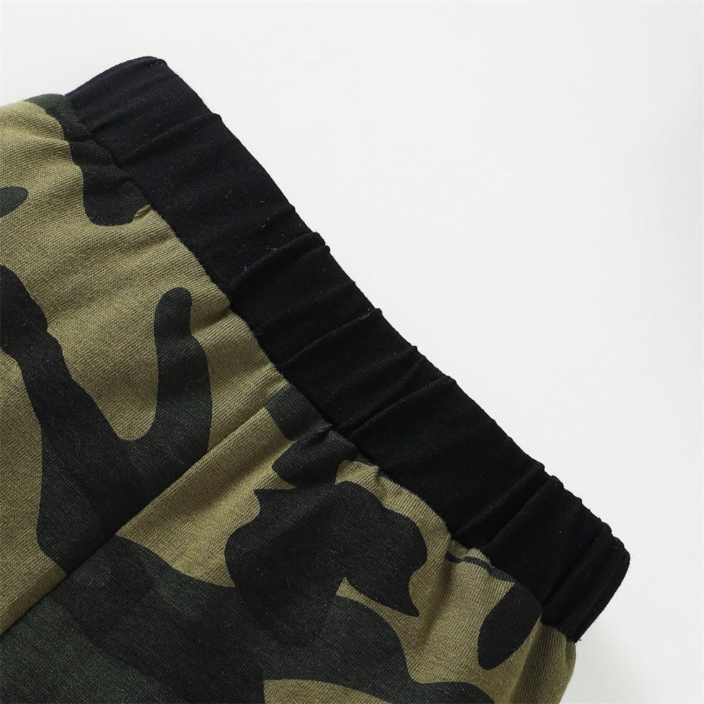 2PCS Ain't No Mama Like The One I Got Letter Print Camouflage Baby Set