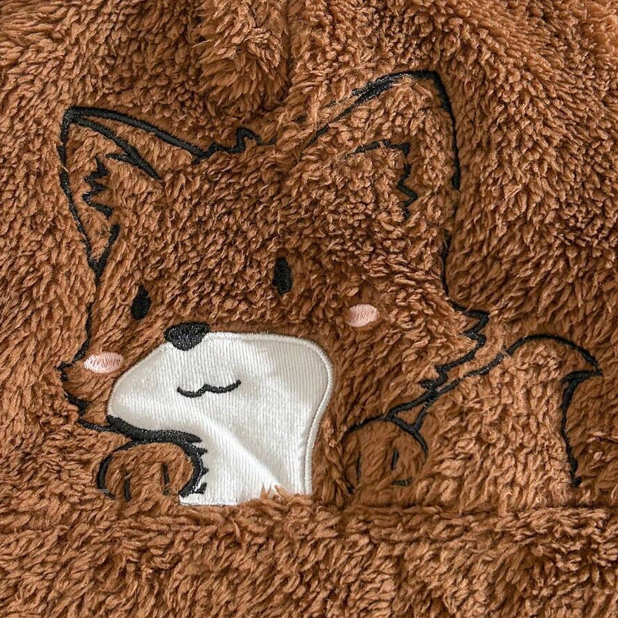 2PCS Ultra-Soft Fox Design Long Sleeve Baby Hoodie Set