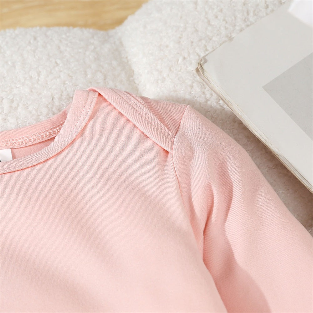 Daddy's Girl Letter Leopard Printed Long Sleeve Baby Jumpsuit