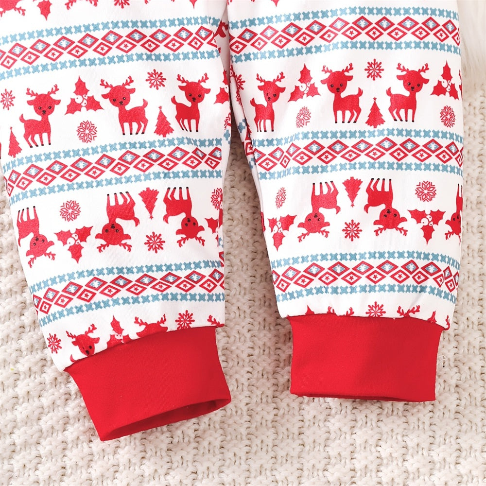 3PCS My 1st Christmas Letter Wapiti Print Long Sleeve Baby Set