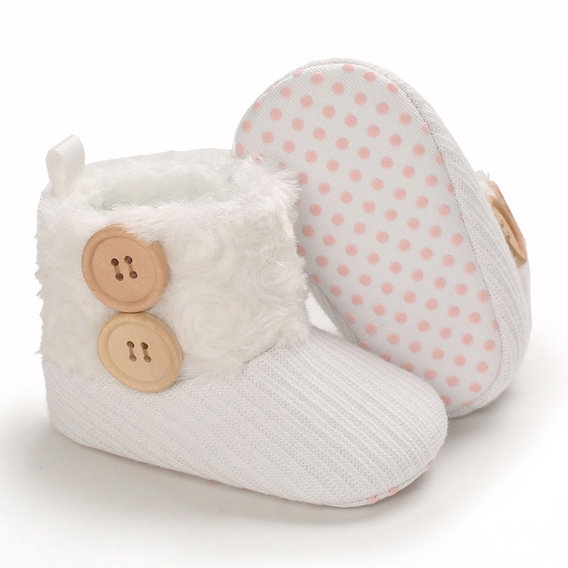 Baby Fleece-Lined Warm Soft Sole Prewalker Snow Boots