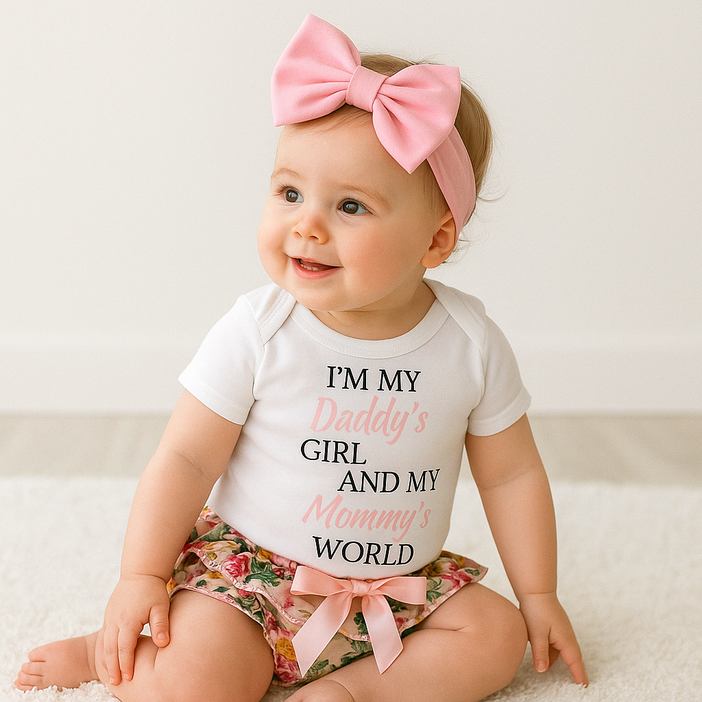 Ensemble 3 pièces pour bébé fille avec lettres imprimées florales
