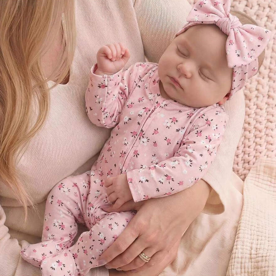 2PCS Bubbly Floral Printed Zipper Long Sleeve Baby Jumpsuit