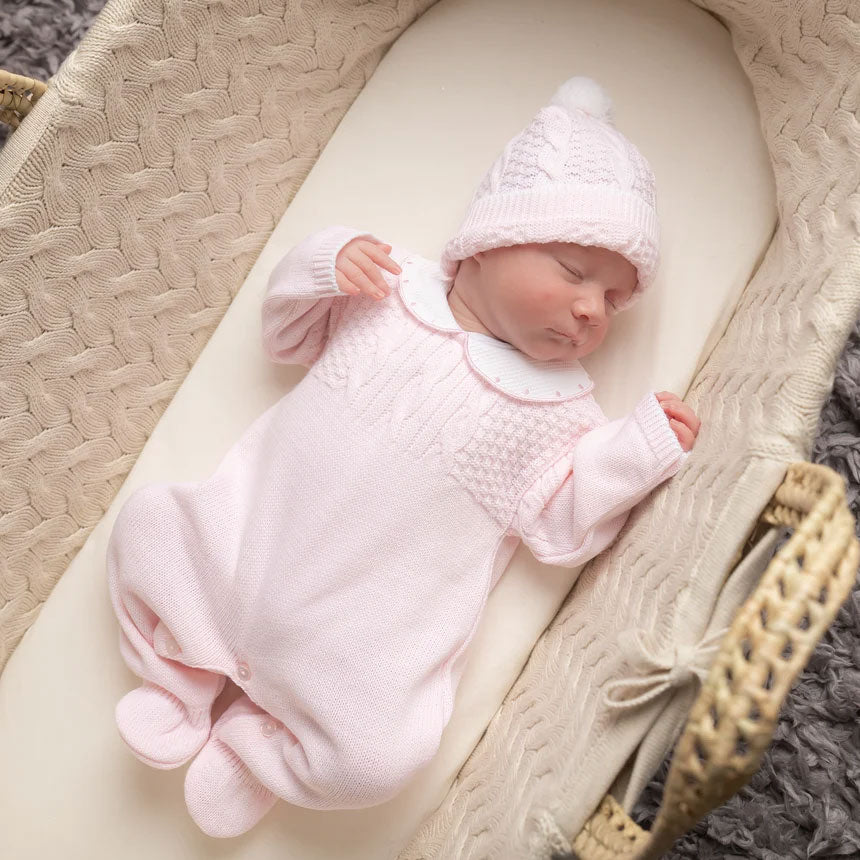 2PCS Timeless Solid Color Knit Long Sleeve Baby Girl Jumpsuit