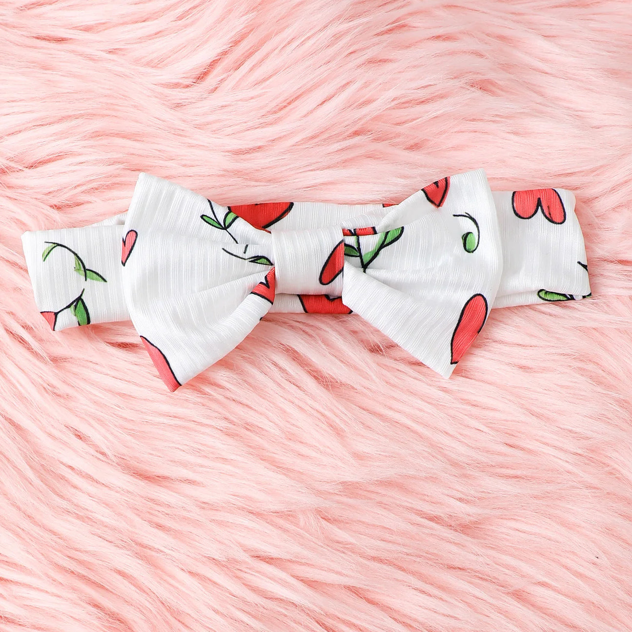 2PCS Heart Floral Printed Long Sleeve Baby Jumpsuit