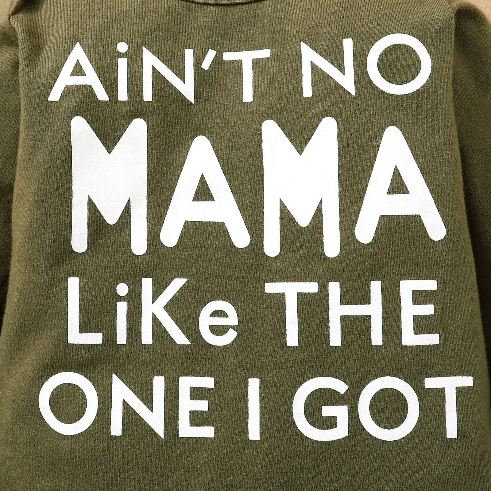 3PCS Ain't No Mama Like The One I Got Letter Camouflage Printed Baby Set