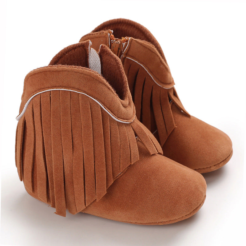 Baby Girl Tassel Soft Sole Prewalker Boots