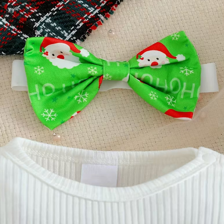 3PCS The Baby Who Stole Christmas Santa Claus Print Baby Set