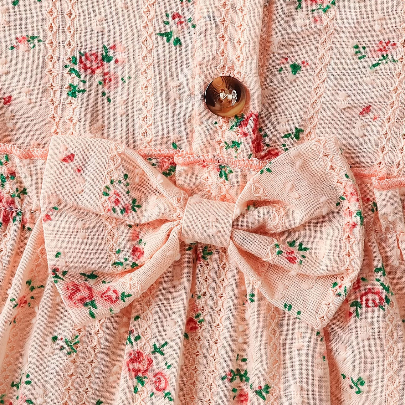 2PCS Exquisite Allover Floral Printed Long Sleeve Baby Jumpsuit
