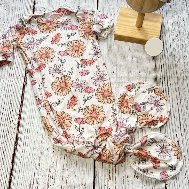 2PCS Timeless Floral Printed NewBorn Baby Sleeping Bag