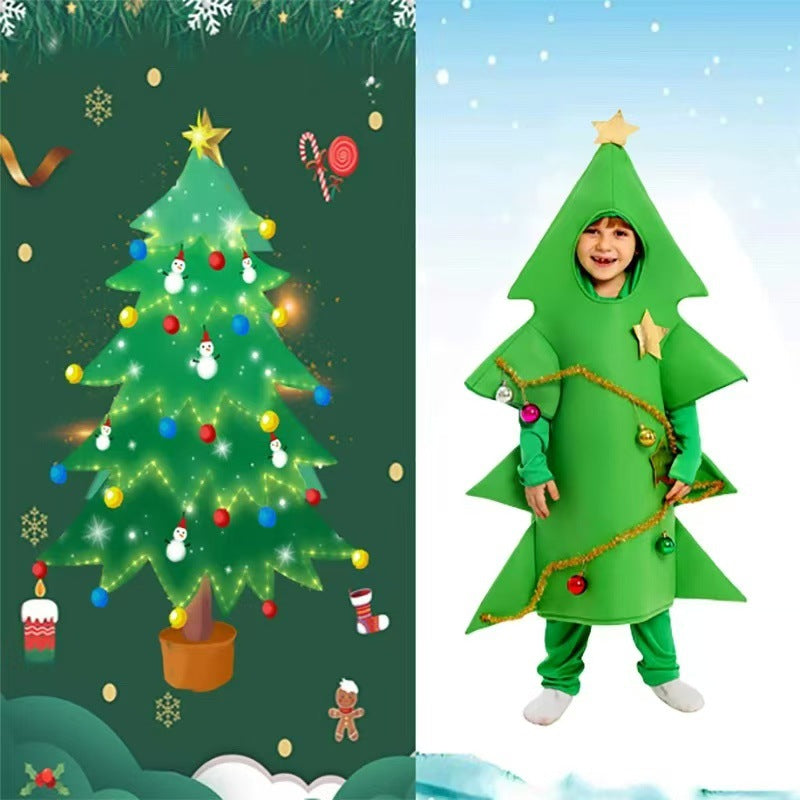 Christmas Tree Cosplay Costume Big Tree Clothes Christmas Parent-child Suit