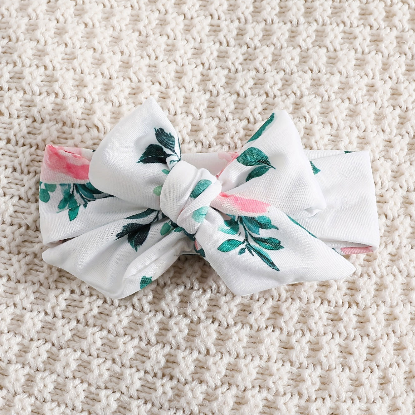2PCS Bubbly Floral Print Short Sleeve Baby Girl Jumpsuit