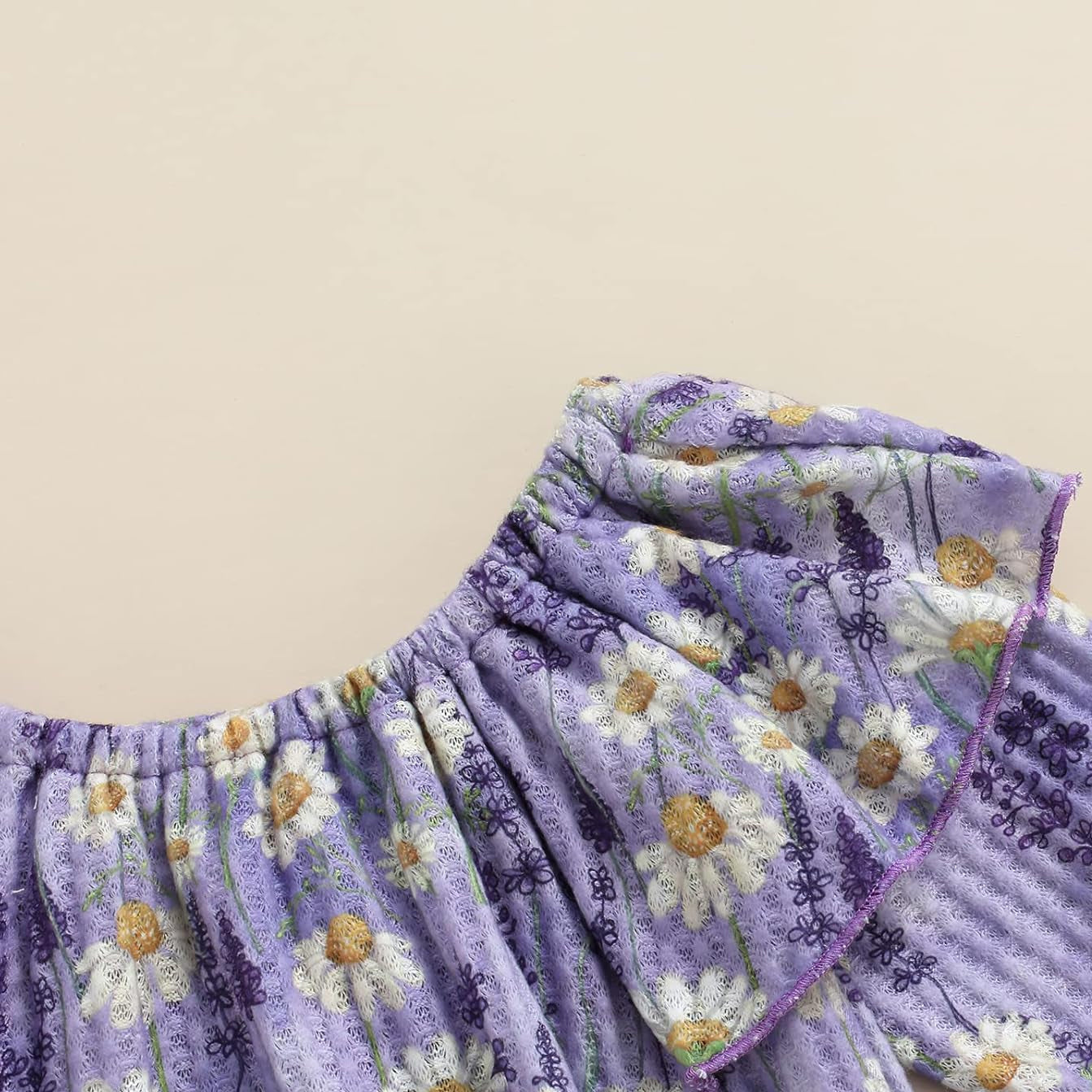 2PCS Radiant Daisy Printed Long Sleeve Baby Set