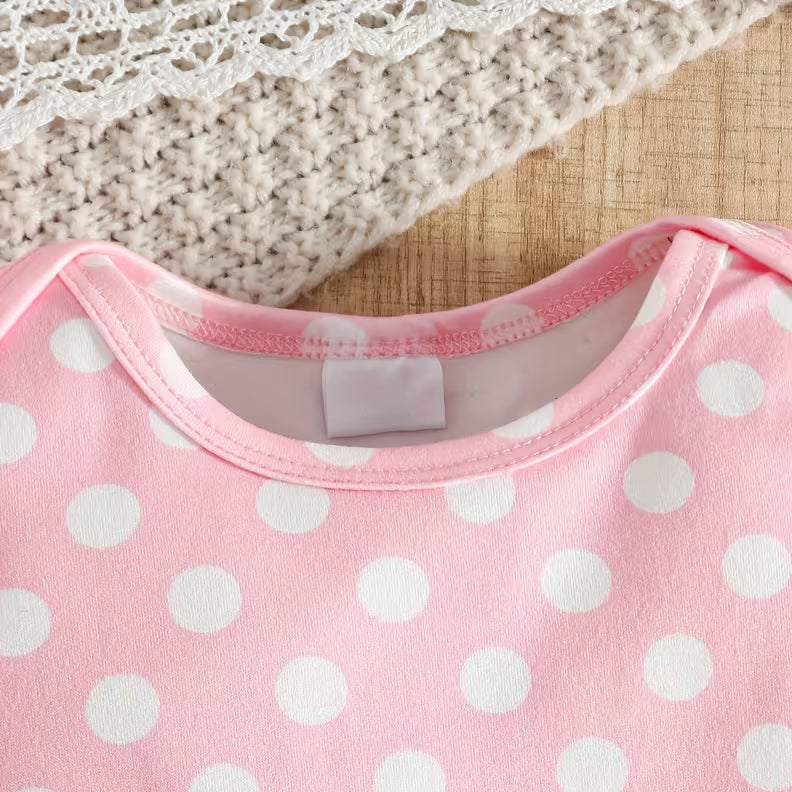 3PCS Cute Elephant Polka Dots Printed Baby Set