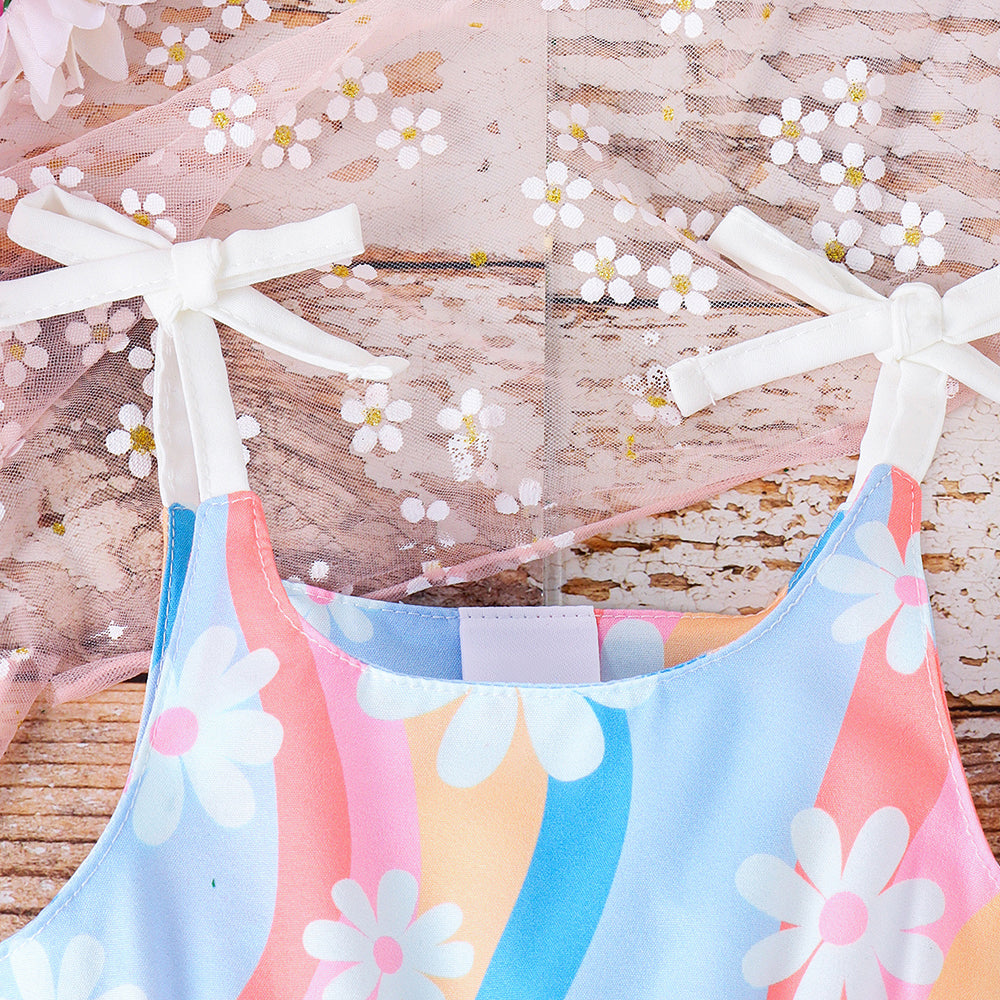 Summer Charming Floral Print Sleeveless Baby Romper