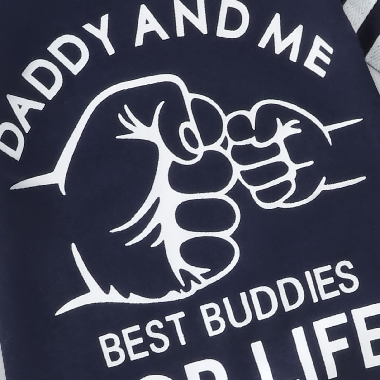 2PCS Daddy And Me Letter Printed Long Sleeve Baby Jumpsuit