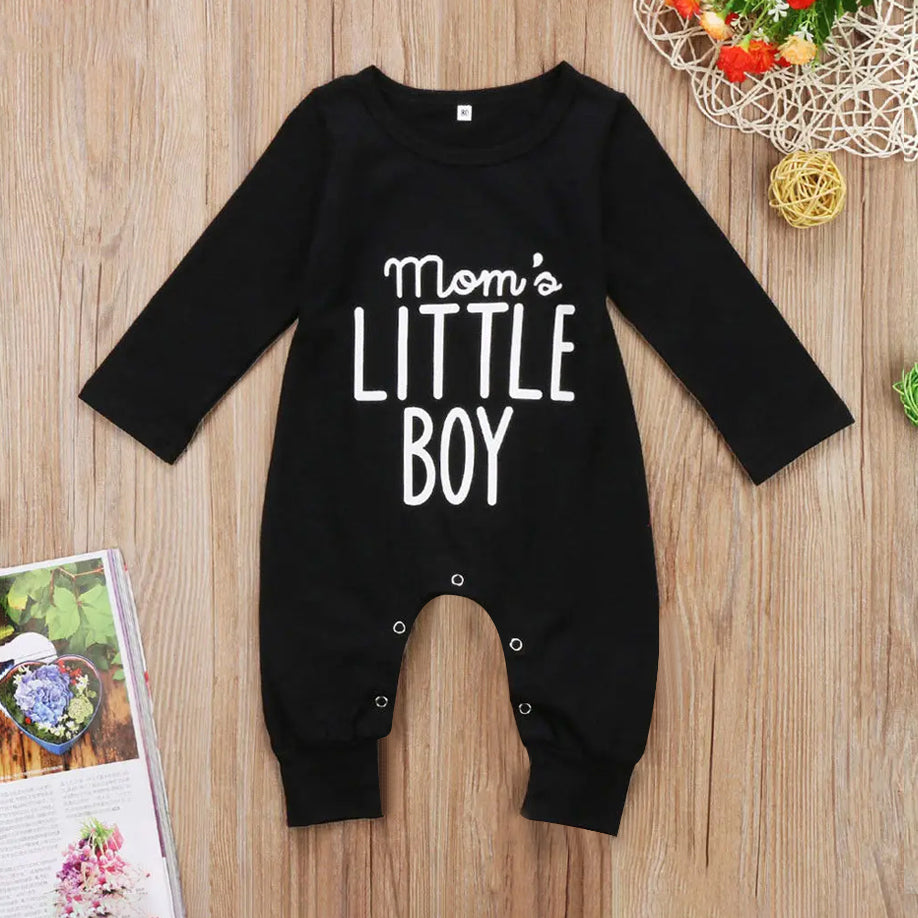 Cool Mom's Little Boy Letter Printed Baby Jumpsuit