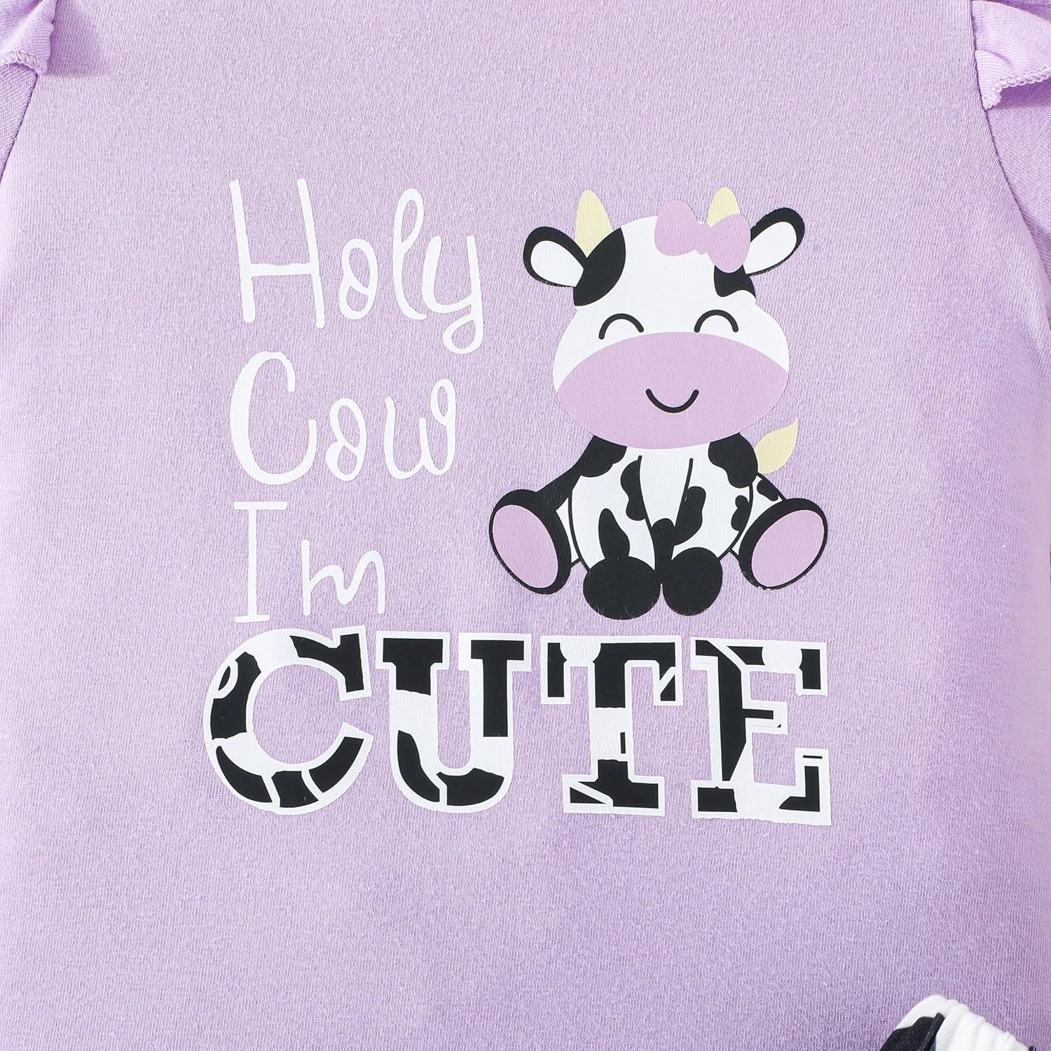 3PCS Holy Cow I'm Cute Letter Print Short Sleeve Baby Set