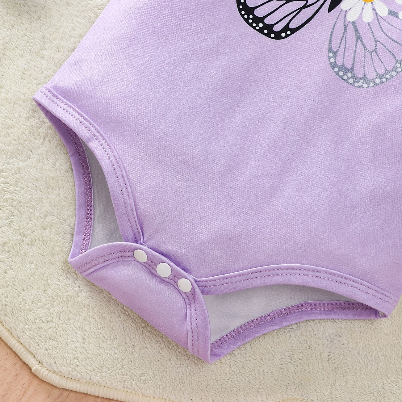 3PCS Elegant Butterfly Printed Flutter Sleeve Baby Set