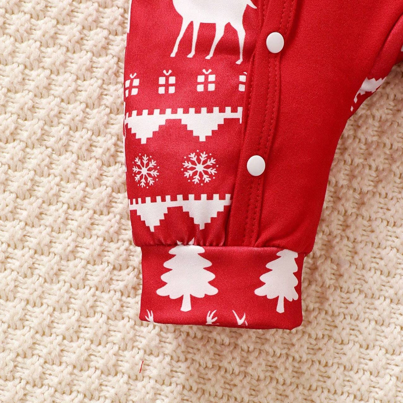 Cute Christmas Elk Printed Long Sleeve Baby Jumpsuit