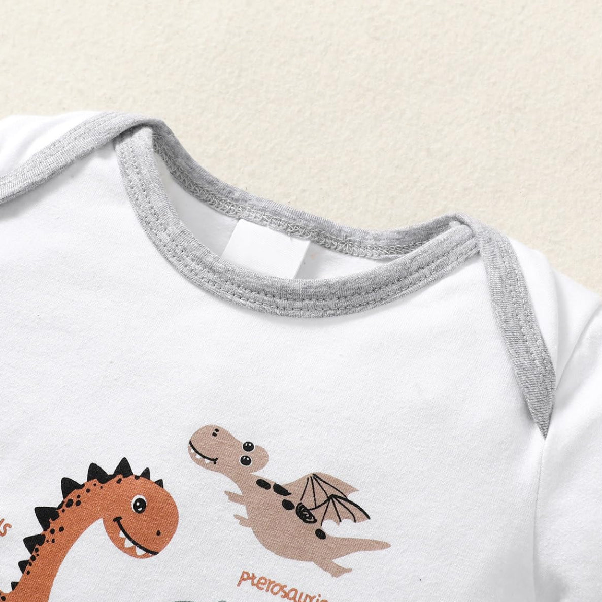 2PCS Cartoon Dinosaurs Printed Short Sleeve Baby Boy Set