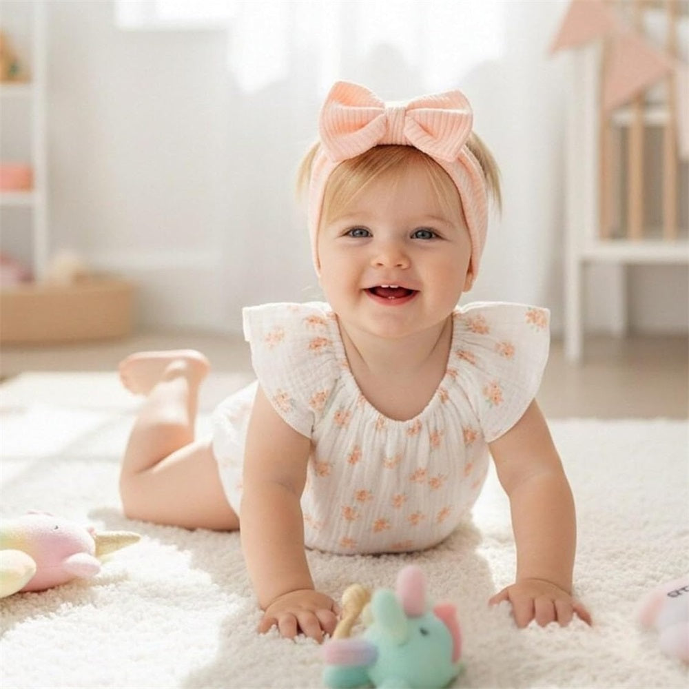 2PCS Comfy Floral Printed Fly Sleeve Baby Romper